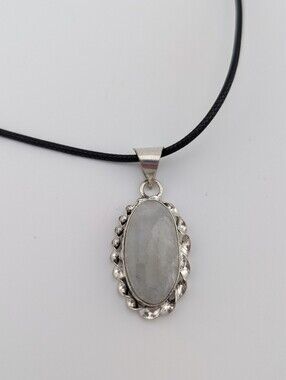 Boho Moonstone Pendant Necklace Silver Plated